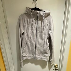 Lululemon light grey/purple special edition scuba hoodie